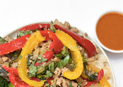 Thai Ground Turkey Stir-Fry with Basil & Bell Peppers + Thai Sweet Chile Dressing (Gluten-Free, Dairy-Free) *Made Wednesday - 5/22*