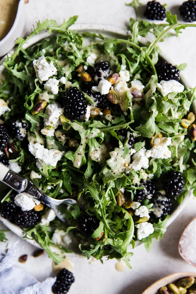 Spring Mix Lettuce, Blackberry, Goat Cheese & Pistachio Salad with Lemon Bruschetta Dressing (Gluten-Free) *Made Monday - 7/27*