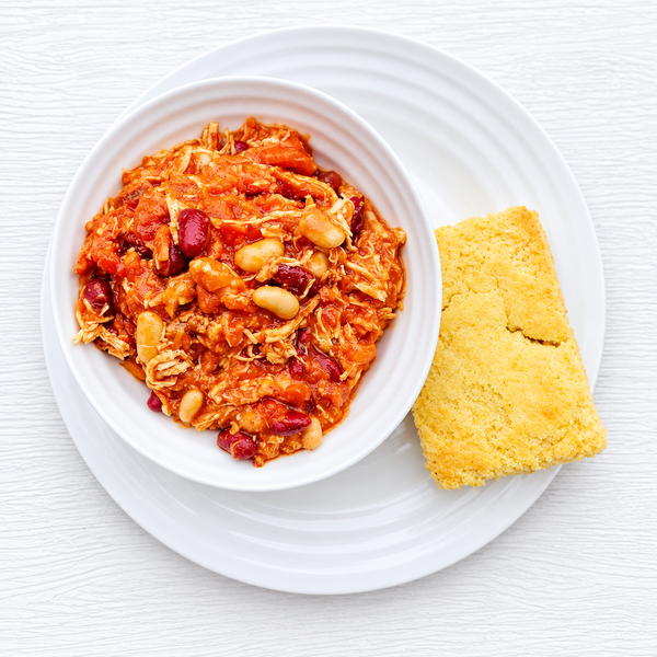 Buffalo Chicken Chili with Homemade Cornbread