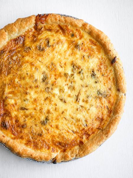 Pimento Cheese, Smoked Gouda and Candied Bacon Quiche with a Gluten-Free Crust (Gluten-Free)