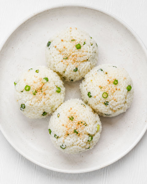 Coconut-Scallion Jasmine Rice Balls with Toasted Sesame Seeds (Gluten-Free) *Made Monday - 8/3*