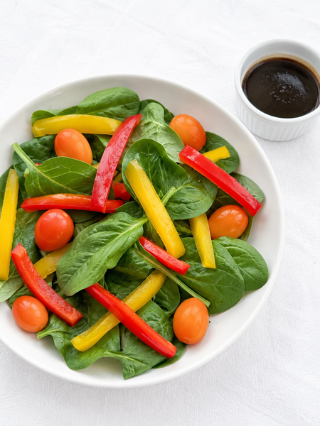 Spinach-Bell Pepper Salad with Balsamic Vinaigrette (Gluten-Free, Dairy-Free) *Made Thursday - 7/16*