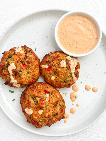 Mini Salmon Cakes with Sriracha-Lemon Aioli (Gluten-Free, Dairy-Free) *Made Thursday - 9/24*