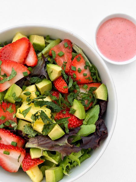 Strawberry-Avocado Salad with Creamy Strawberry-Lime Vinaigrette (Gluten-Free, Dairy-Free) *Made Thursday - 9/10*