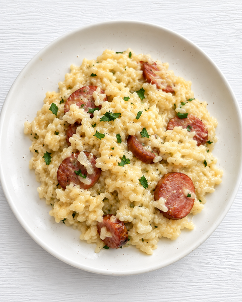 Beer Risotto with Smoked Sausage & Gouda (Gluten-Free) *Made Wednesday - 10/7*