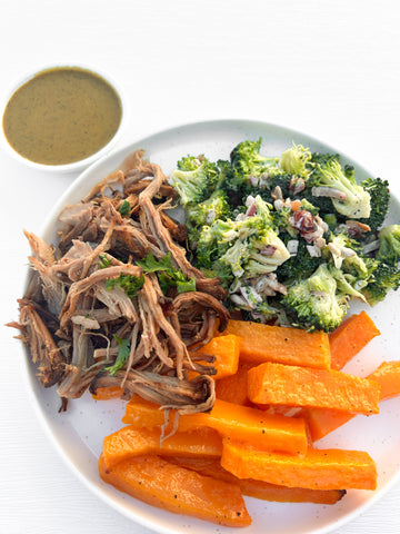 Thursday (1/15): Pulled Pork, South Carolina BBQ Sauce, Butternut Squash Fries and our Famous Broccoli Salad (Gluten-Free, Dairy-Free)