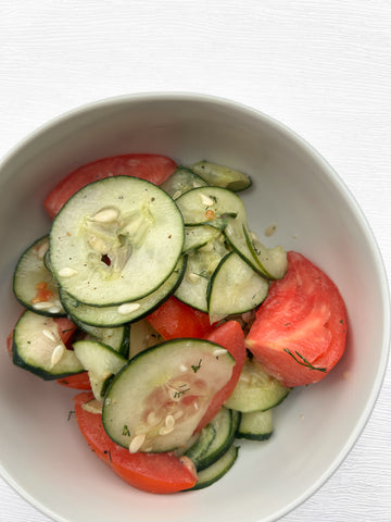 Tomato-Cucumber Salad with Fresh Dill & Lemon-Vinaigrette (Gluten-Free, Dairy-Free) *Made Wednesday - 8/26*
