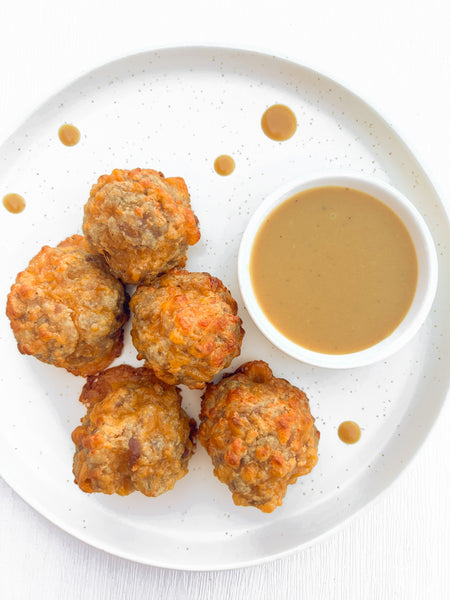 Sausage Balls with BBQ-Honey Mustard