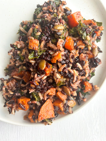 Caramelized Sweet Potato & Kale Fried Wild Rice (Gluten-Free, Dairy-Free) *Made Monday - 2/23*
