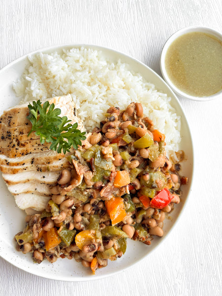 New Year's Eve Special! Wednesday (12/31): Hoppin' John Grilled Chicken & Rice Bowl with a Whiskey Cream Sauce (Gluten-Free, Dairy-Free)