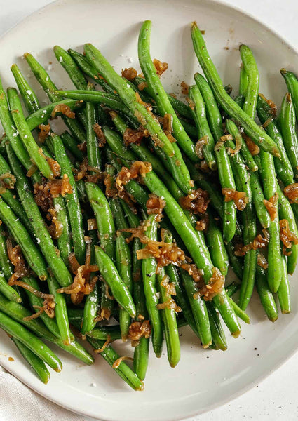 Maple-Dijon Glazed Green Beans with Caramelized Shallots & Thyme (Gluten-Free, Dairy-Free)