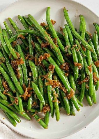 Maple-Dijon Glazed Green Beans with Caramelized Shallots & Thyme (Gluten-Free, Dairy-Free)