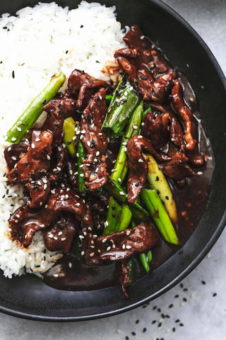 Tuesday (12/19): Mongolian Beef Bowl with Coconut Rice and Steamed Broccoli + Asian BBQ Sauce (Gluten-Free, Dairy-Free)