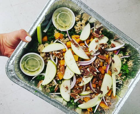Roasted Butternut Squash Kale Salad with Apples, Quinoa, and Orange-Sage Dressing (Gluten-Free, Dairy-Free) *Made & Delivered Monday (11/24)*