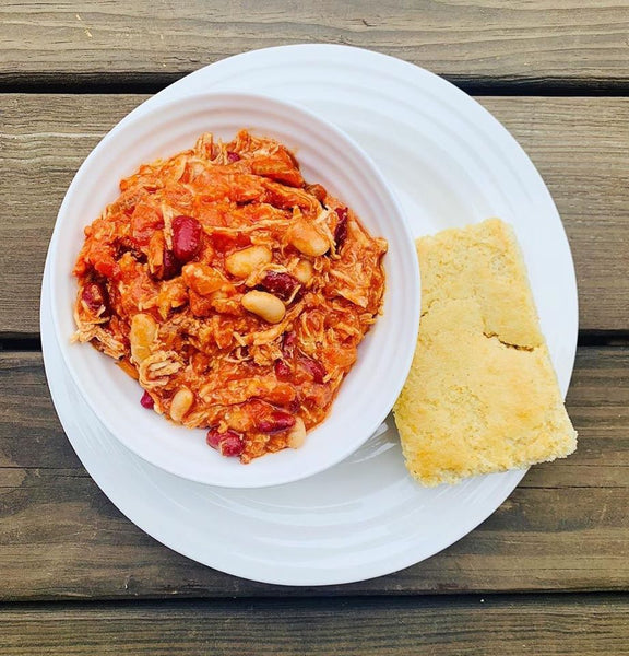 Tuesday (10/13): Buffalo Chicken Chili with Homemade Cornbread