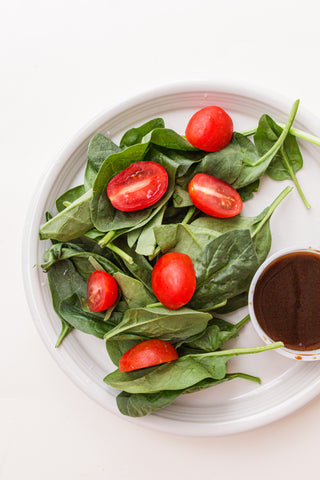 Spinach-Cherry Tomato Salad with Homemade Balsamic Vinaigrette (Paleo, Gluten-Free, Dairy-Free) *Made Tuesday - 12/19*