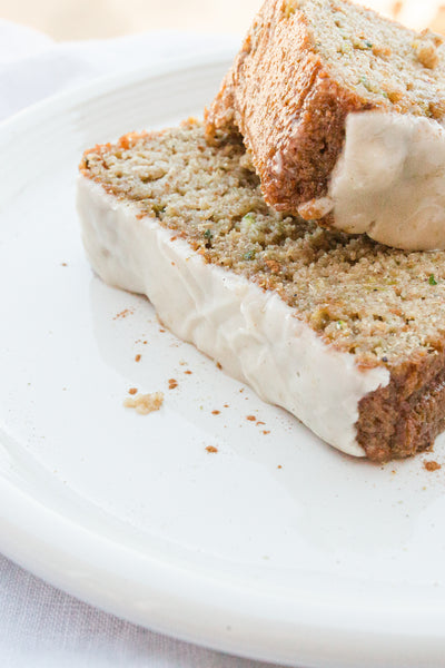 Chai-Spiced Zucchini Bread with Vanilla Cardamom Glaze *One Loaf - Serves 8 - glaze is on the side* (Gluten-Free & Dairy-Free) *Made Monday - 9/28*
