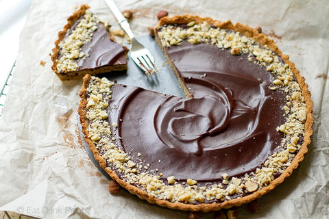 Chocolate-Hazelnut & Salted Caramel Tart *Ferrero Rocher Pie* (Paleo, Gluten-Free, Dairy-Free) *Made Wednesday - 12/20*